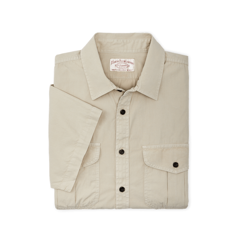 Washed Short Sleeve Feather Cloth Shirt
