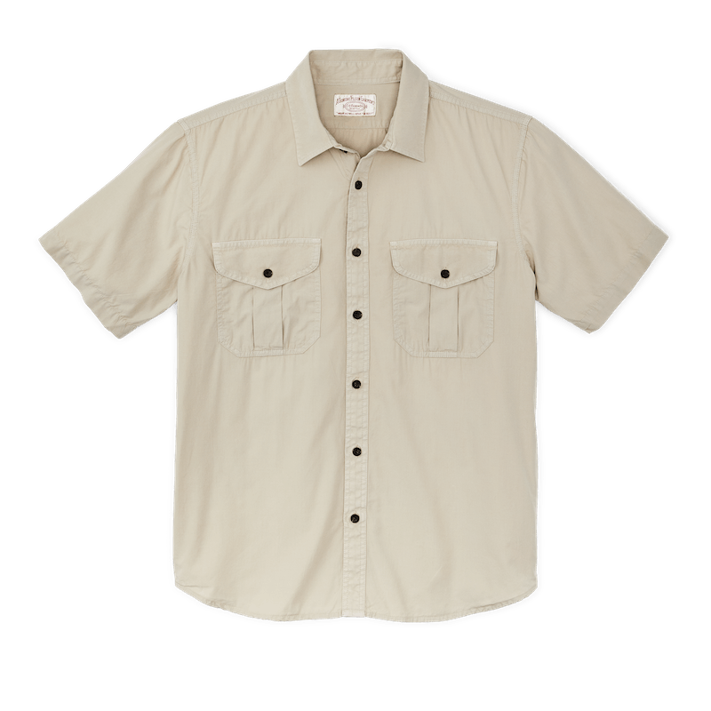 Washed Short Sleeve Feather Cloth Shirt