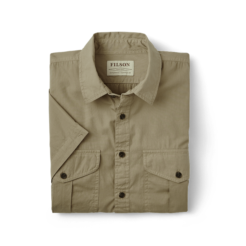 Washed Short Sleeve Feather Cloth Shirt