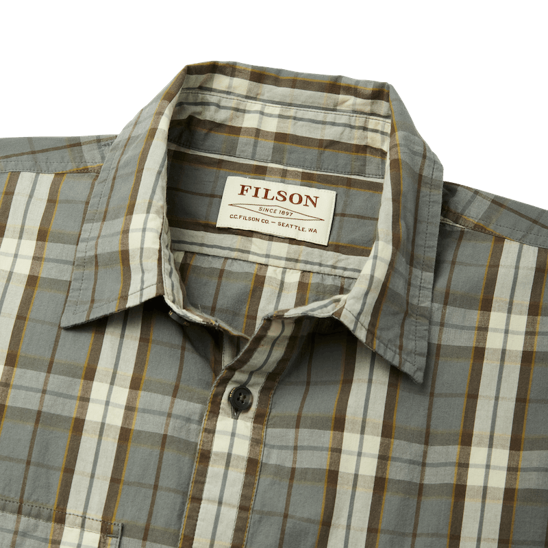 Washed Short Sleeve Feather Cloth Shirt