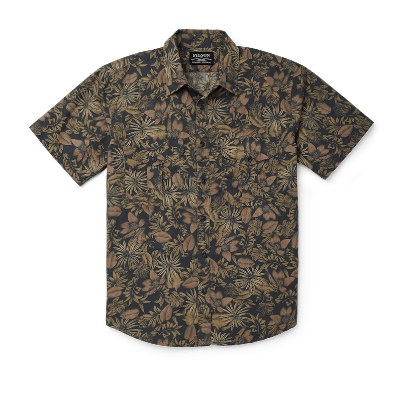 Washed Short Sleeve Feather Cloth Shirt